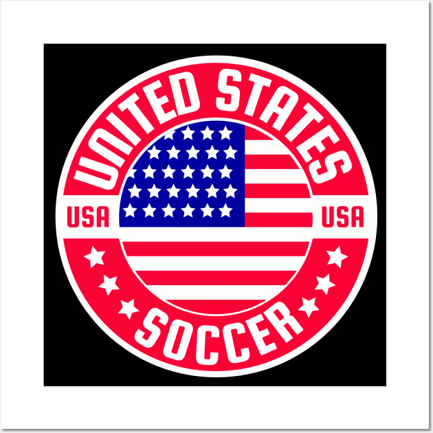 United States Flag Soccer Wall Art by footballomatic